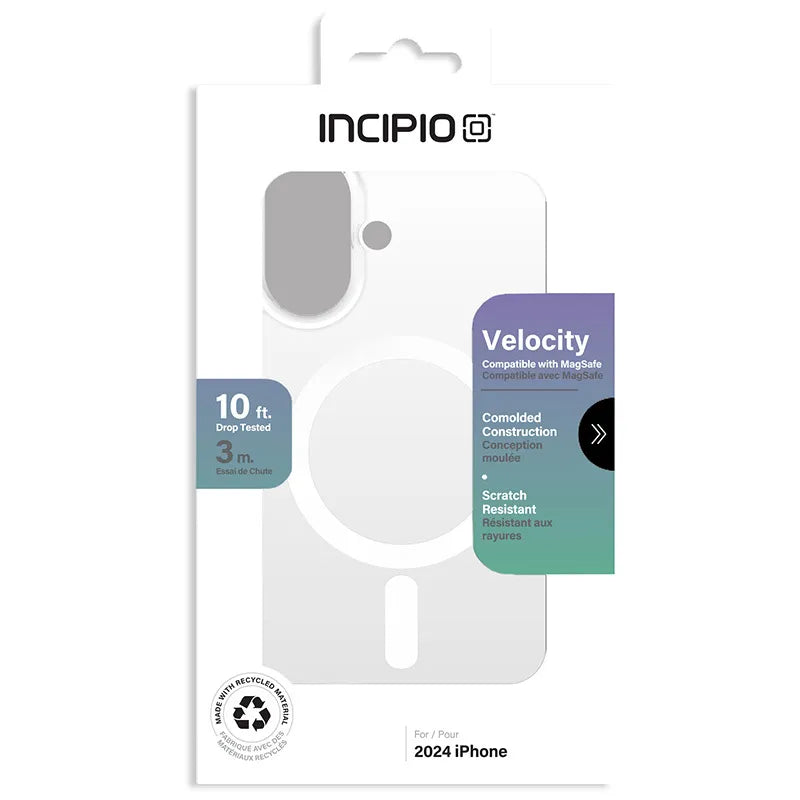 Incipio Velocity MagSafe – dėklas iPhone 16 (skaidrus)