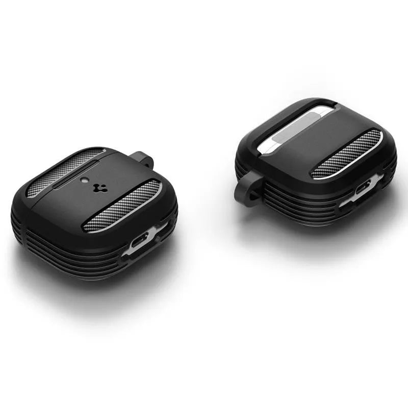 Spigen Rugged Armor - Dėklas, skirtas Apple AirPods 4 (matinis juodas)