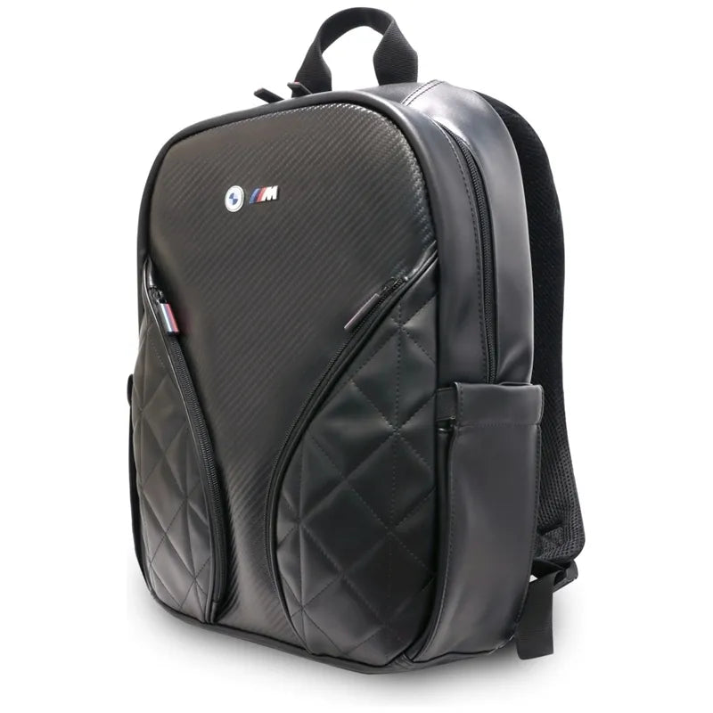 BMW Carbon Pockets & Metal Logo – 16" nešiojamojo kompiuterio kuprinė (juoda)