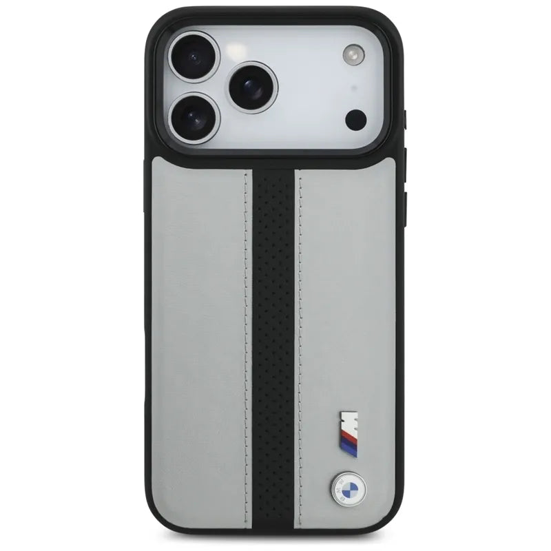 BMW M Perforated Stripe Logo MagSafe – iPhone 17 Pro Max dėklas (pilkas)