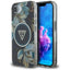 Guess IML Metal Glitter Flowers Triangle MagSafe – dėklas iPhone 16e (juodas)