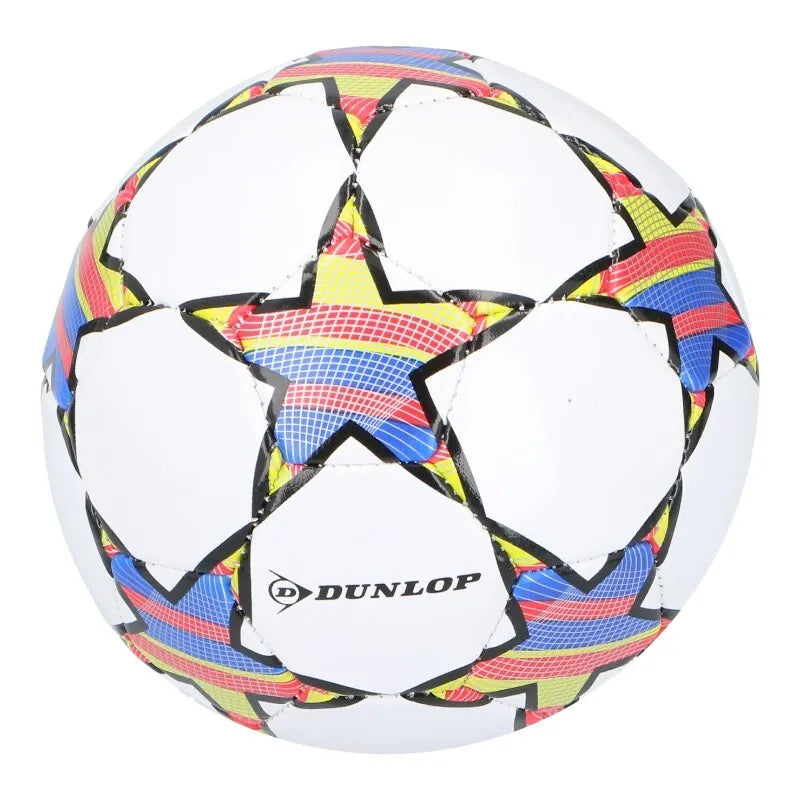 Dunlop – Mini treniruočių futbolo kamuolys vaikams, 32 panelės, 2 dydis (baltas/raudonas)