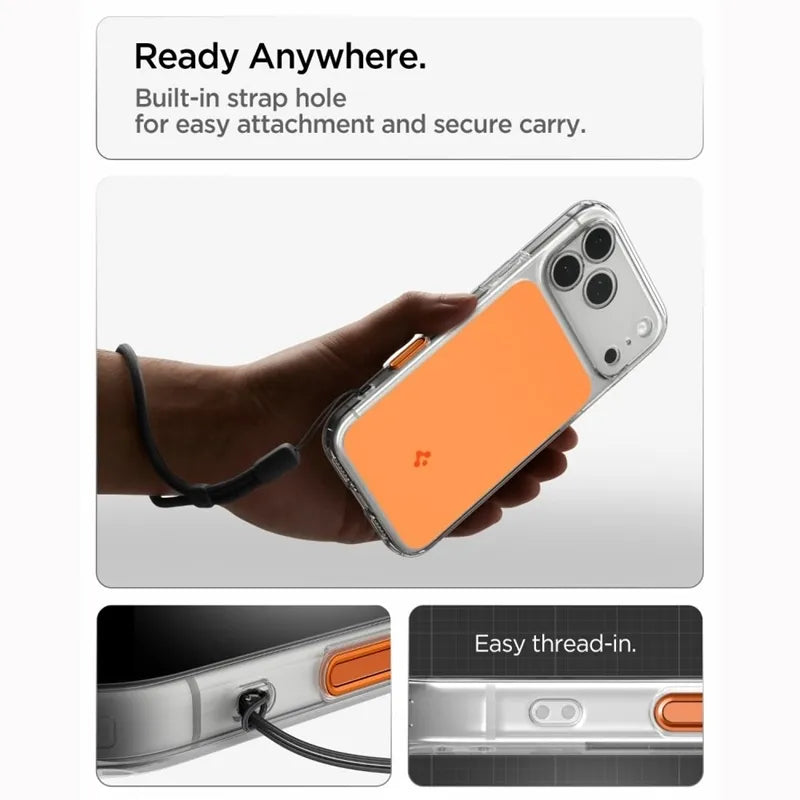 Spigen Ultra Hybrid T Mag MagSafe – dėklas, skirtas iPhone 18 Pro Max / 17 Pro Max (blizgi oranžinė spalva)