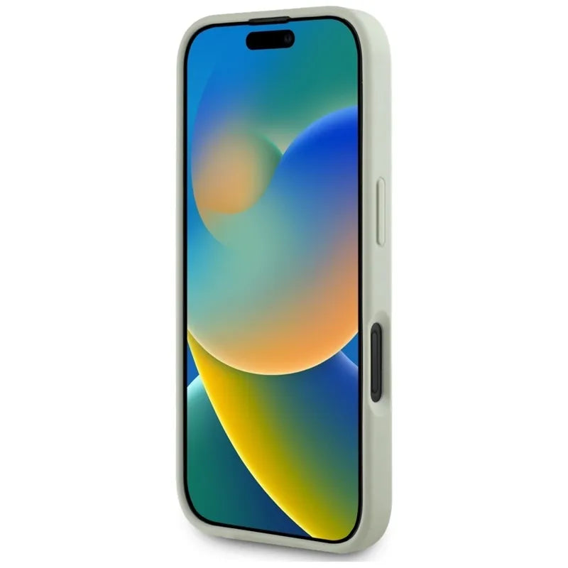 Guess Grained Big 4G Logo Small Classic Logo - dėklas iPhone 16 (žalias)