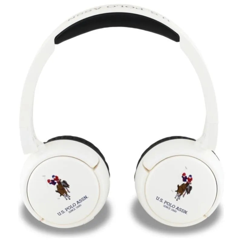 US Polo Assn DH Color Logo – belaidės ant ausų dedamos „Bluetooth V5.3“ ausinės (baltos)