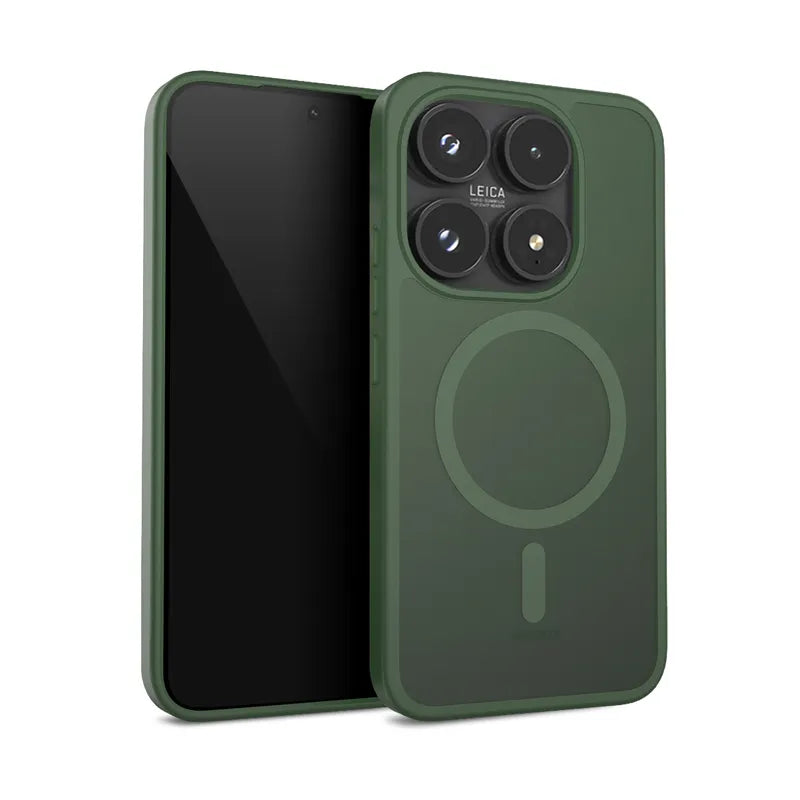 Crong Hybrid Matte Magnetic – Xiaomi 17 MagSafe dėklas (žalias)