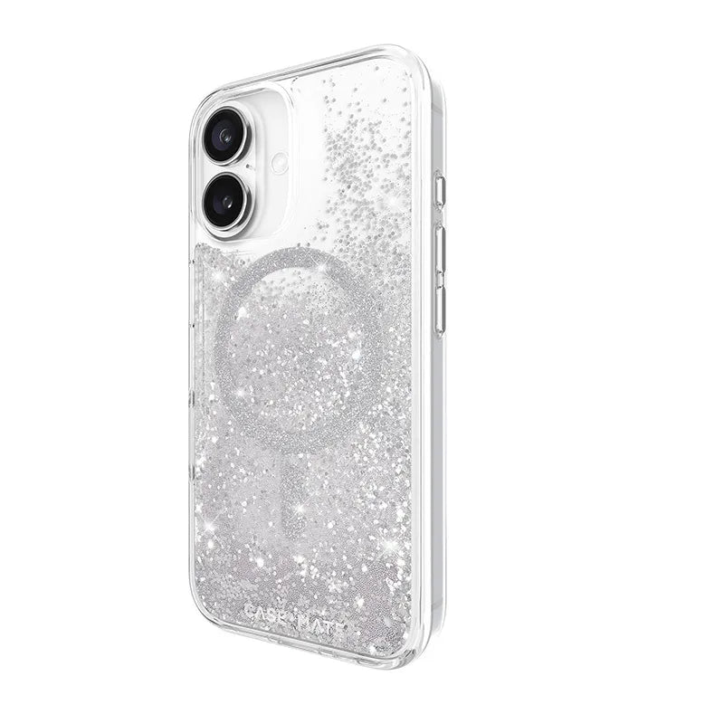 Case-Mate Waterfall MagSafe dėklas, skirtas iPhone 16 (sidabrinis)