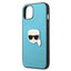 Karl Lagerfeld PU odinis dėklas su metaline Karl's Head detale - iPhone 13 mini (mėlynas)