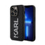 Karl Lagerfeld 3D Rubber Glitter Logo – dėklas iPhone 15 Pro telefonui (juodas)