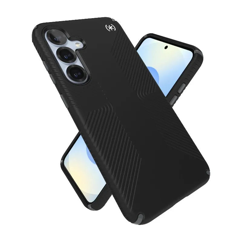 Speck Presidio2 Grip Magnet – dėklas Samsung Galaxy S25+ / 24+ su MagSafe (juodas/pilkas/baltas)