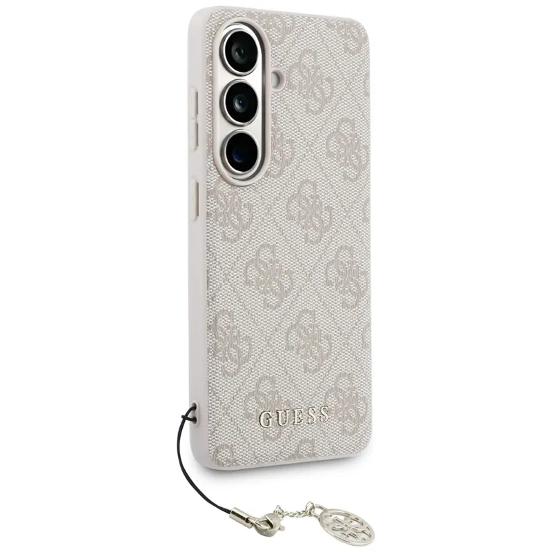 Guess 4G Classic Logo Charm MagSafe – dėklas Samsung Galaxy S26 telefonui (rožinis)