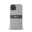 DKNY Leather Mono Stripe & Metal Logo – dėklas iPhone 14 / 15 / 13 (smėlio spalvos)
