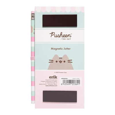 Pusheen – magnetinė užrašų knygelė / pirkinių sąrašas šaldytuvui + pieštukas (10 x 21 cm)