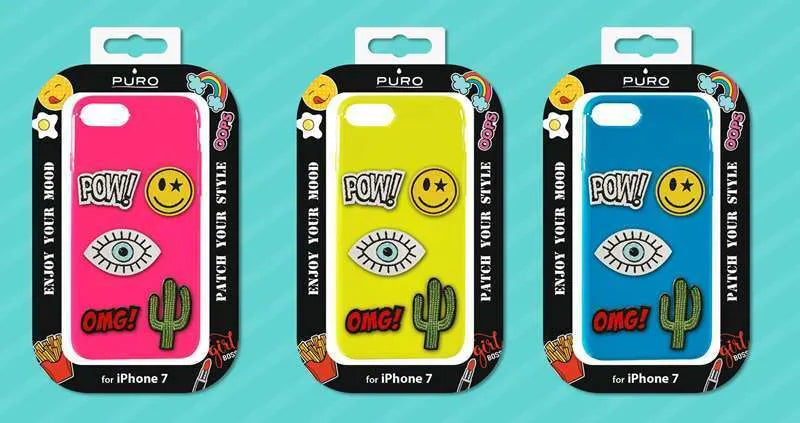 PURO Patch Mania dėklas Samsung Galaxy A3 (2017) su 5 lipdukais (geltonas)