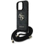 Guess 4G Big Logo Cord Strap Crossbody – dėklas iPhone 16 Pro (juodas)