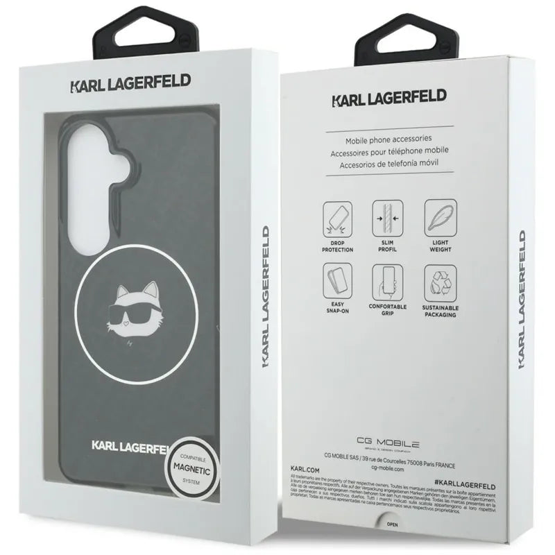 Karl Lagerfeld IML Repeated Choupette MagSafe – Samsung Galaxy S26 dėklas (juodas)