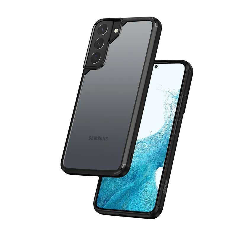 Crong Hybrid Clear Cover – dėklas Samsung Galaxy S22+ (juodas)