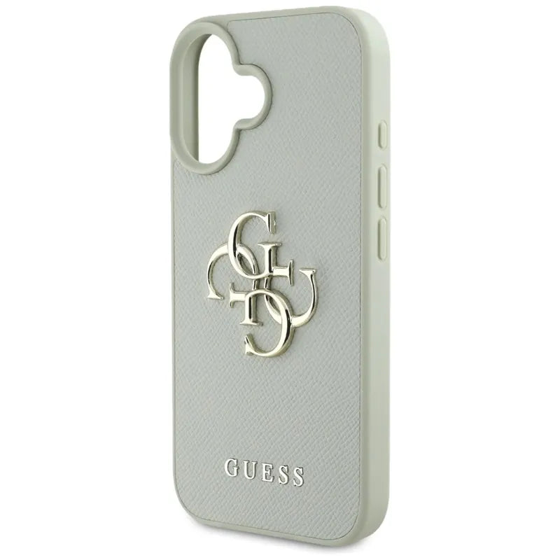 Guess Grained Big 4G Logo Small Classic Logo - dėklas iPhone 16 (žalias)