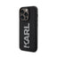 Karl Lagerfeld 3D Rubber Glitter Logo – dėklas iPhone 15 Pro telefonui (juodas)