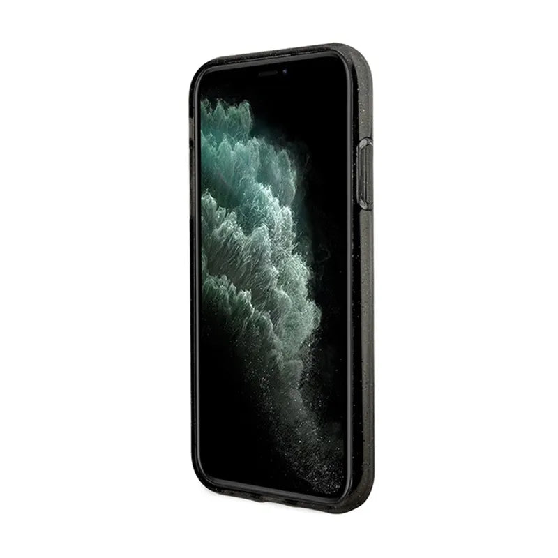 Karl Lagerfeld IML Glitter Karl & Choupette – iPhone 11 dėklas (juodas)