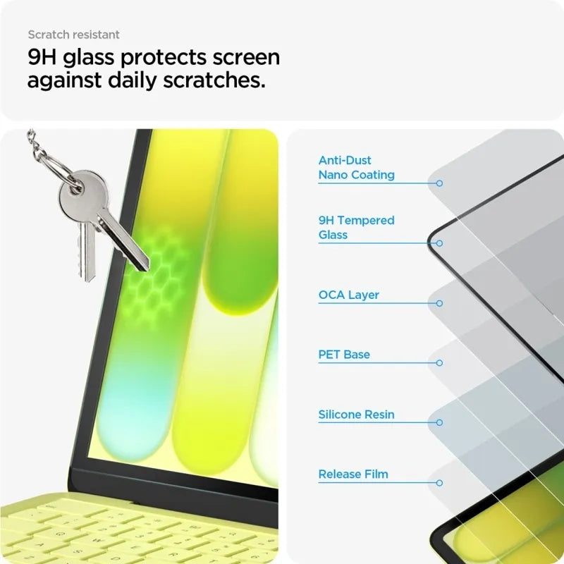 Spigen Glas.tR Slim FC – grūdintas stiklas MacBook Neo (juodas rėmelis)