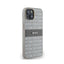 DKNY Leather Mono Stripe & Metal Logo – dėklas iPhone 14 / 15 / 13 (smėlio spalvos)