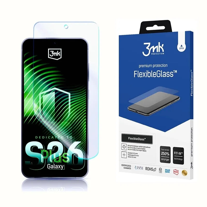 3mk FlexibleGlass – hibridinis stiklas Samsung Galaxy S26+ telefonui