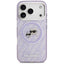 Karl Lagerfeld IML Glitter Karl & Choupette Heads Logo MagSafe - Dėklas iPhone 17 Pro (violetinis)
