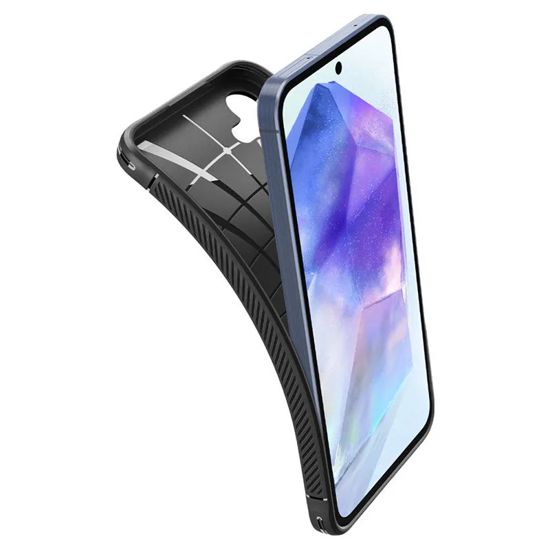 Spigen Rugged Armor – dėklas, skirtas Samsung Galaxy A55 5G (matinė juoda)