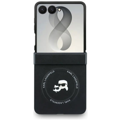 Karl Lagerfeld Karl & Choupette Pins MagSafe – Samsung Galaxy Z Flip 8 dėklas (juodas)