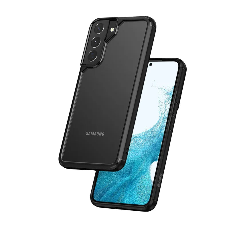 Crong Hybrid Clear Cover – dėklas Samsung Galaxy S22+ (juodas)