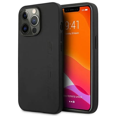 AMG Leather Hot Stamped – dėklas iPhone 14 Pro (juodas)