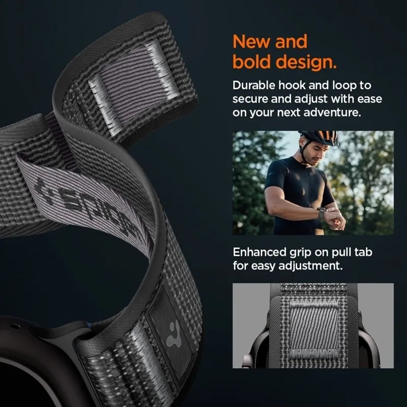 Spigen Athlex Air 2 – Apple Watch dirželis 44/45/46/49 mm (Active Black / Gray)