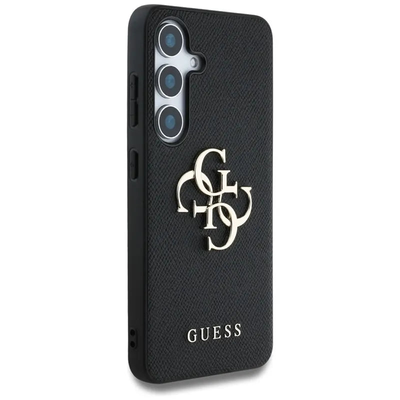 Guess Grained Big 4G Logo Small Classic Logo – dėklas Samsung Galaxy S25 (juodas)
