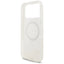 Guess IML Flowers Electro Pearl Strap MagSafe – Dėklas iPhone 17 Pro Max (baltas)