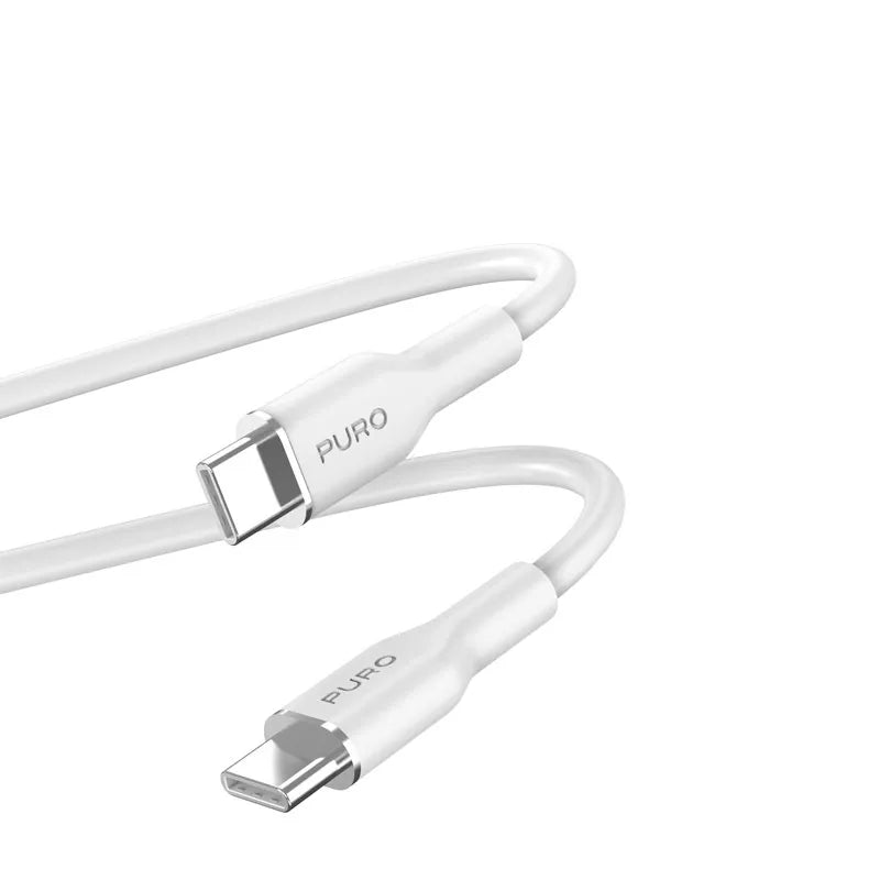 PURO ICON Soft Cable - USB-C į USB-C kabelis 1,5 m (Baltas)