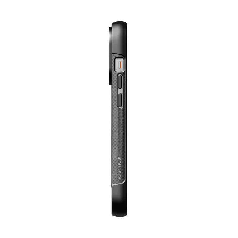 X-Doria Raptic Clutch MagSafe – biologiškai skaidus dėklas, skirtas iPhone 14 Pro (atsparus kritimui iš 3 m aukščio) (juodas)