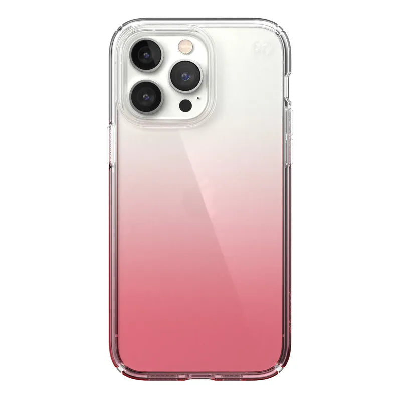 Speck Presidio Perfect-Clear + Ombre – dėklas iPhone 14 Pro Max su MICROBAN danga (skaidrus / Vintage Rose Fade)