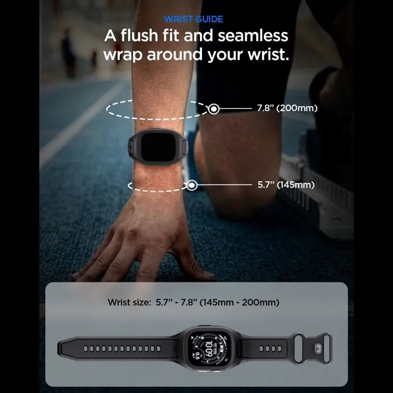 „Spigen Liquid Air Pro“ – dirželis su dėklu, skirtas „Apple Watch Ultra 49 mm“ (juodas)
