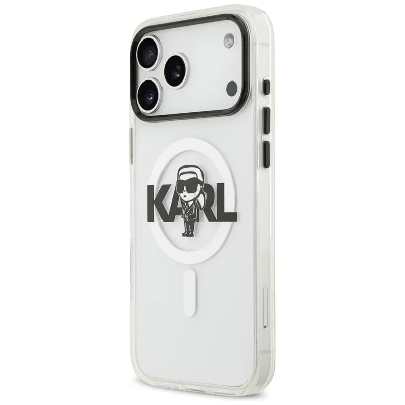 Karl Lagerfeld IML Karl Sketch Logo MagSafe – dėklas iPhone 17 Pro Max (skaidrus)