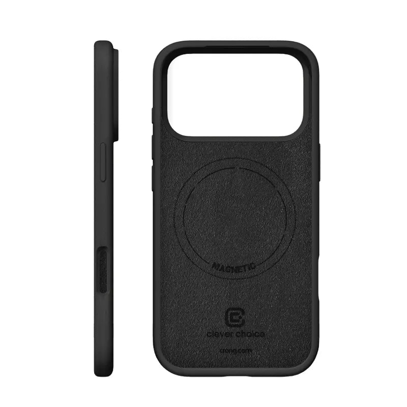 Crong Color Cover Magnetic – MagSafe dėklas, skirtas iPhone 18 Pro / 17 Pro (juodas)