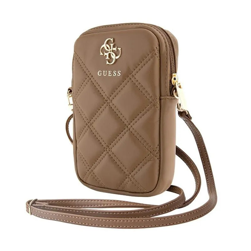 Guess Zip Quilted 4G – telefono krepšys (ruda)