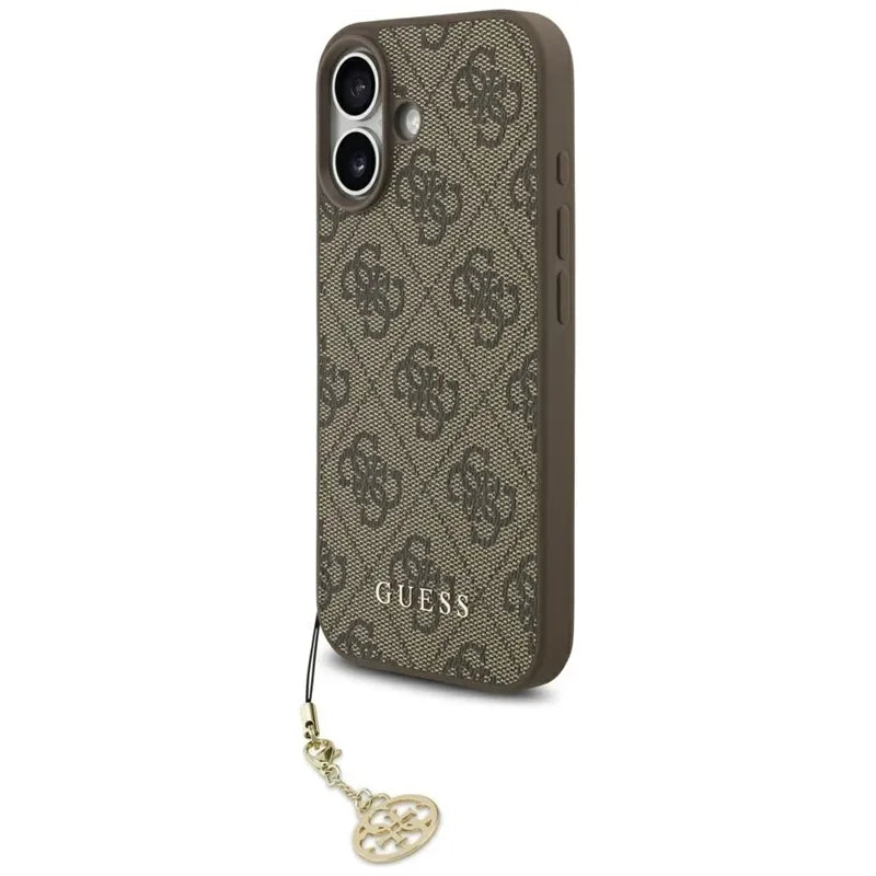 Guess 4G Charms Collection MagSafe – dėklas iPhone 17 (rudos spalvos)