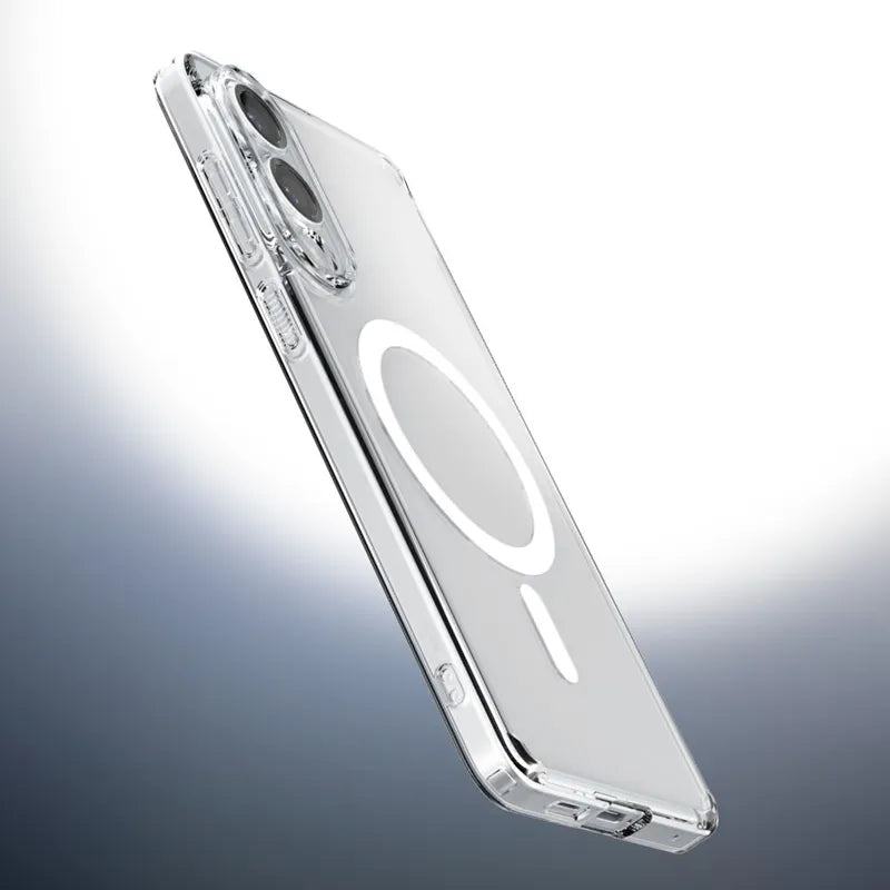 Spigen Ultra Hybrid Mag MagSafe – Dėklas skirtas Samsung Galaxy S25 Edge (Skaidrus / Baltas)