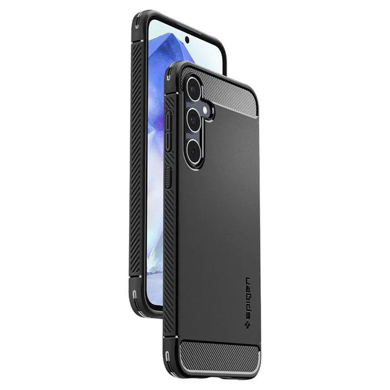 Spigen Rugged Armor – dėklas, skirtas Samsung Galaxy A55 5G (matinė juoda)