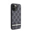 DKNY Leather Checkered Mono Pattern & Printed Stripes – dėklas iPhone 14 Pro Max (juodas)