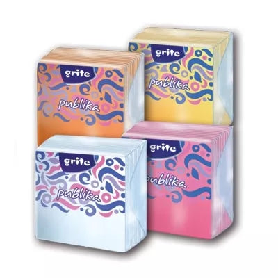 Grite popierinės servetėlės persikinės 24 × 24 cm 75 vnt.