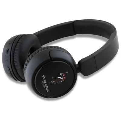 US Polo Assn DH Color Logo – Belaidės ant ausų dedamos Bluetooth V5.3 ausinės (juodos)