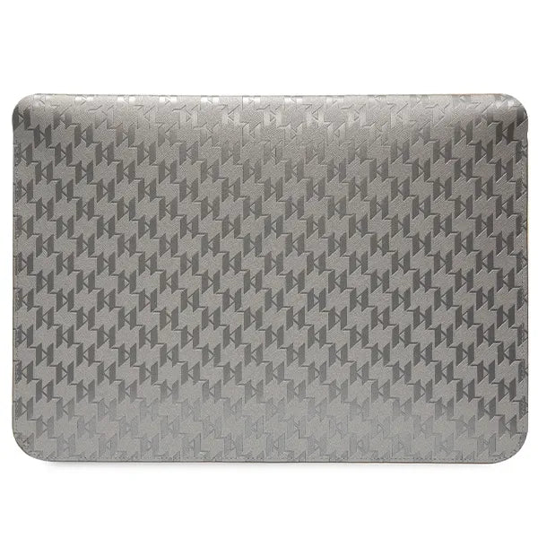 Karl Lagerfeld NFT Saffiano Monogram Ikonik Karl dėklas – 14 colių nešiojamojo kompiuterio dėklas (sidabrinis)