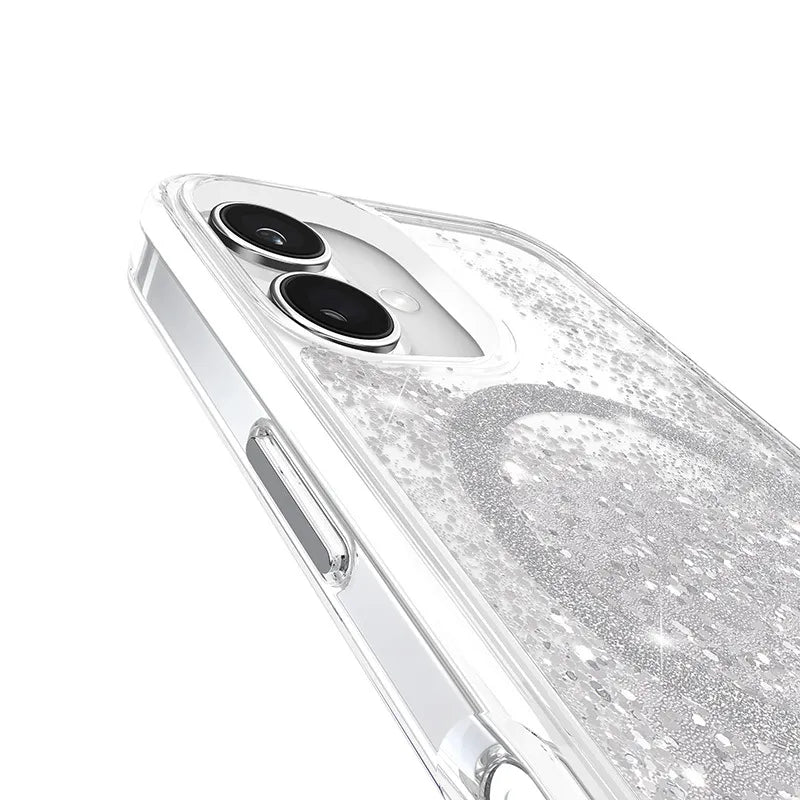 Case-Mate Waterfall MagSafe dėklas, skirtas iPhone 16 (sidabrinis)